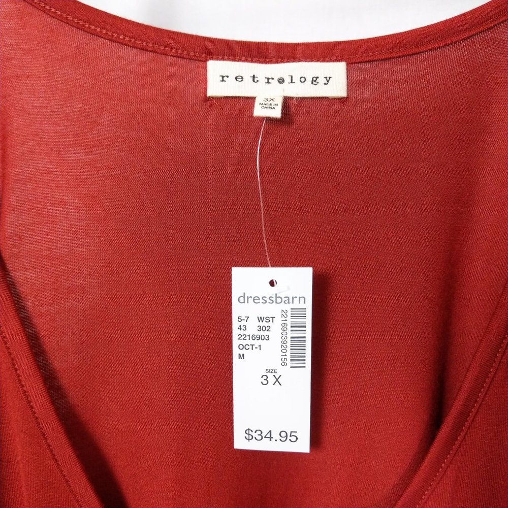NWT Retrology V-Neck Top w/ Smocking-Type Shoulder - Picture 7 of 9